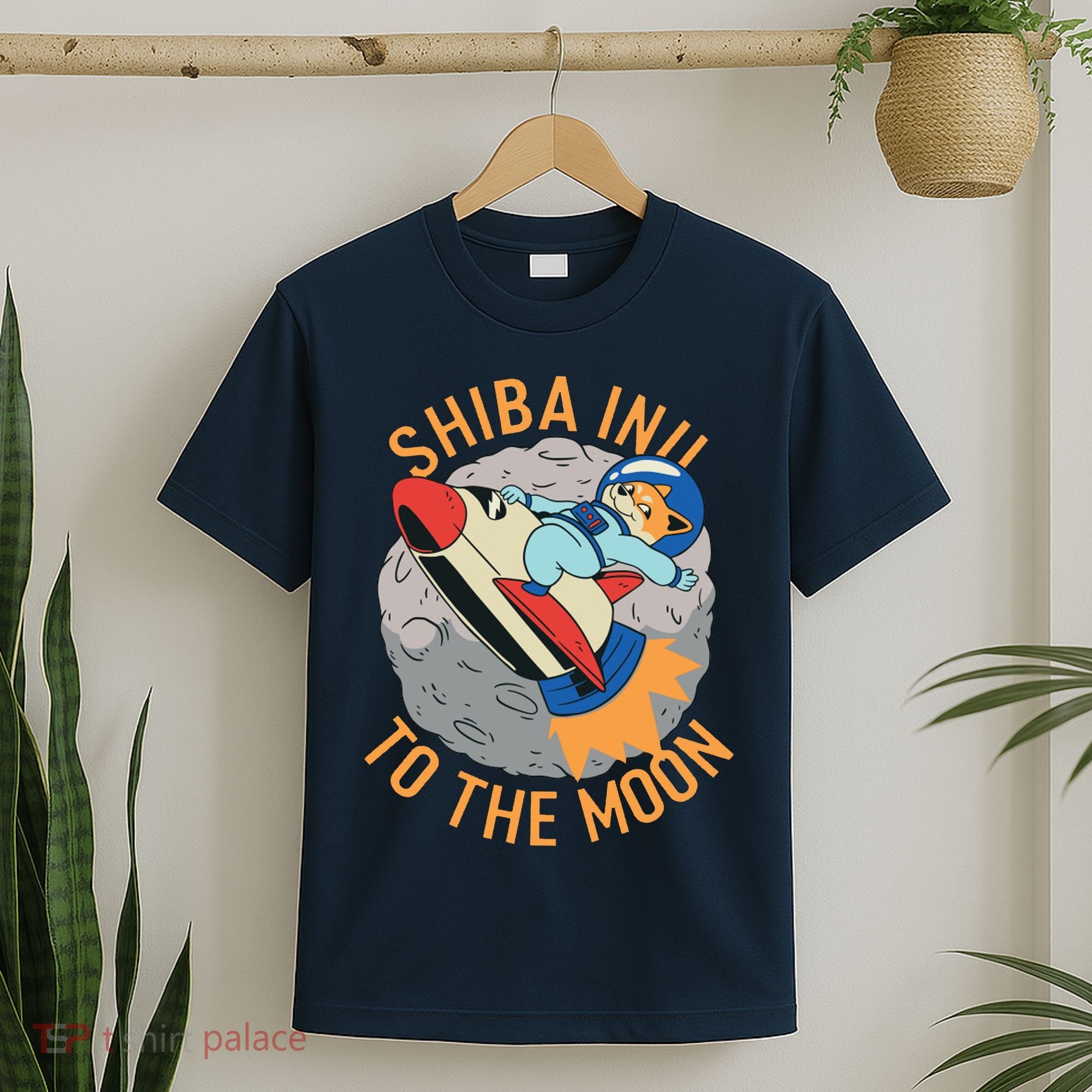Shiba To The Moon Fox Rocket Ship T-Shirt
