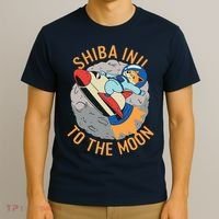 Shiba To The Moon Fox Rocket Ship T-Shirt thumb 3