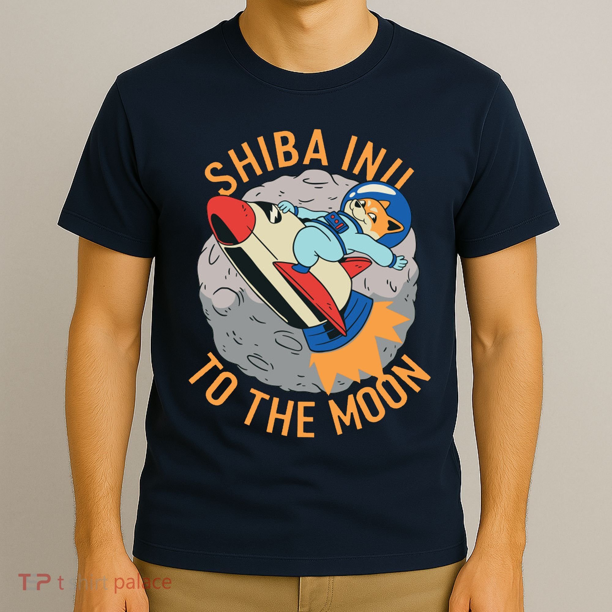 Shiba To The Moon Fox Rocket Ship T-Shirt