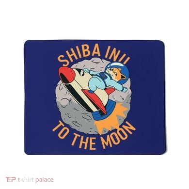 Shiba To The Moon Fox Rocket Ship Mousepad