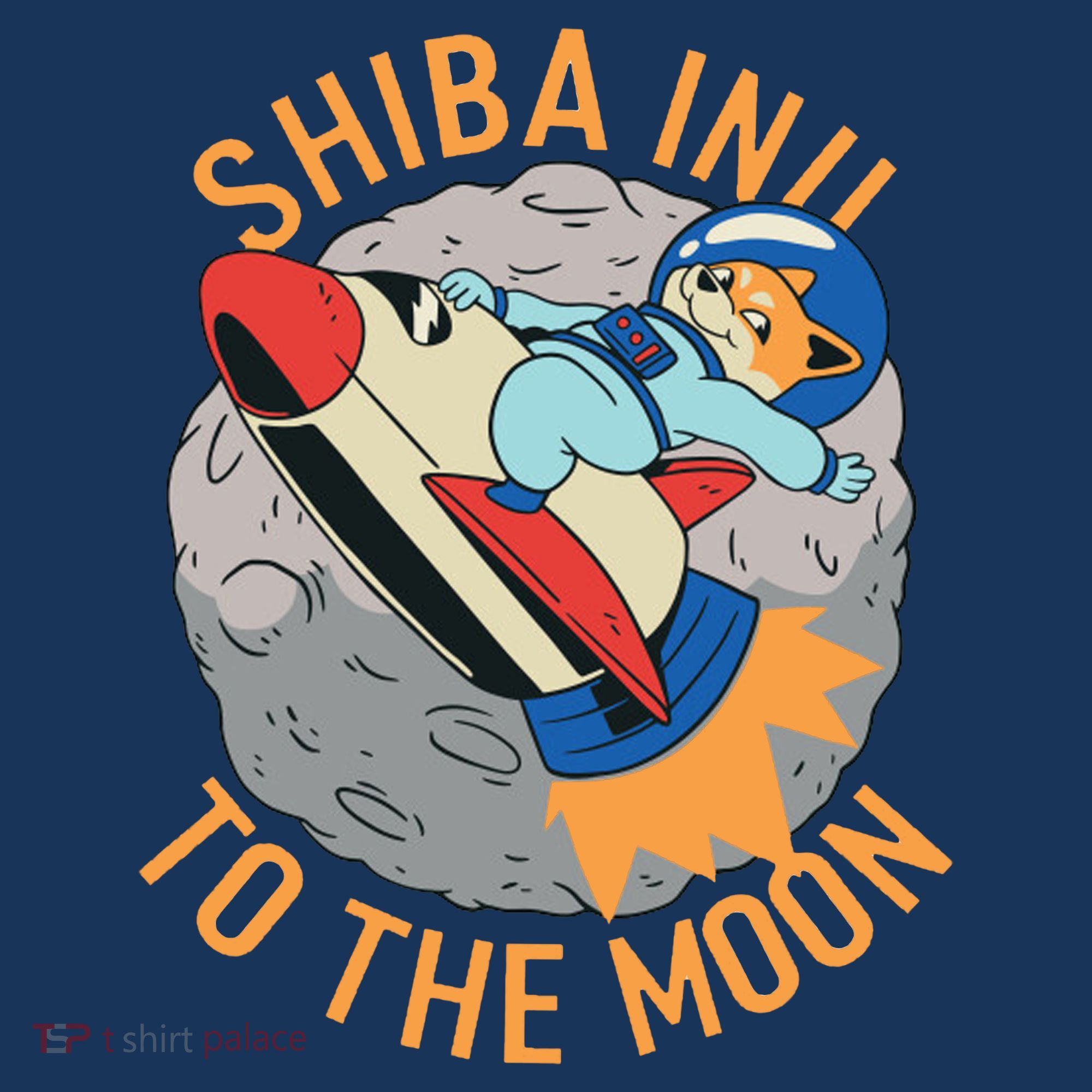 Shiba To The Moon Fox Rocket Ship Mousepad