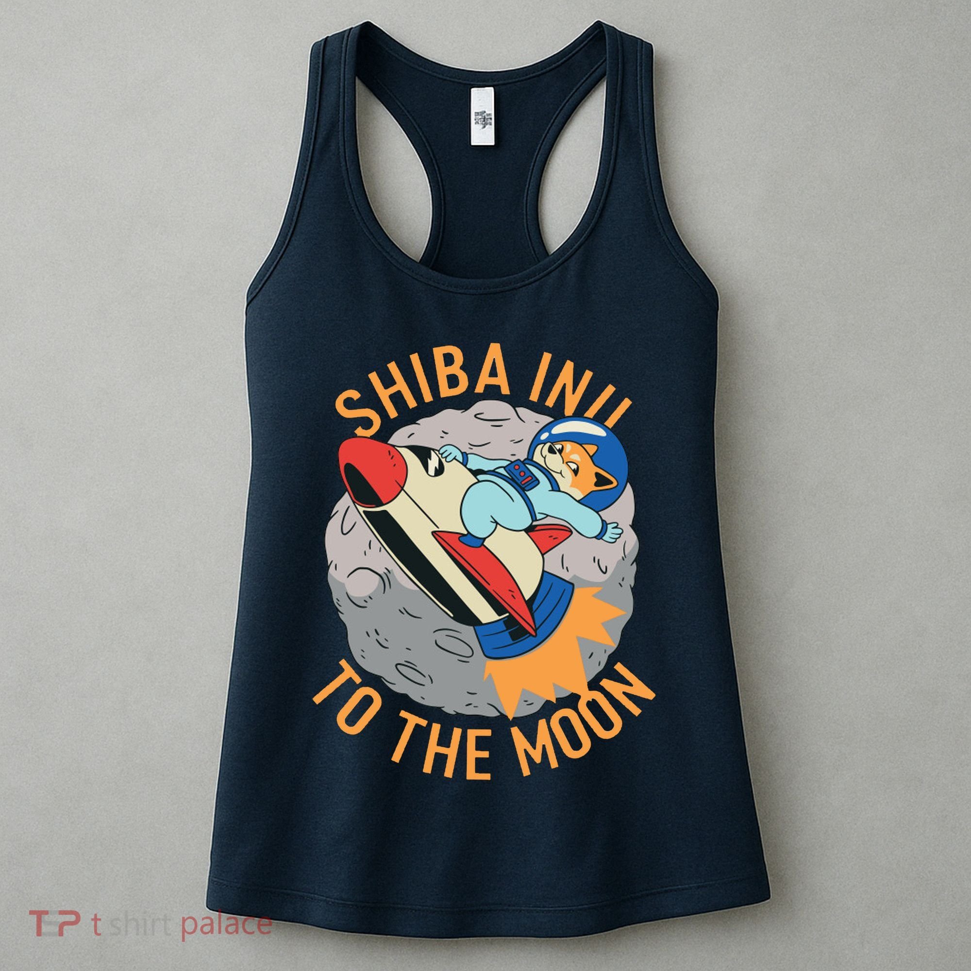 Shiba To The Moon Fox Rocket Ship Women's Tank Top