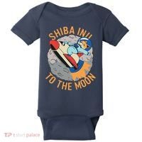 Shiba To The Moon Fox Rocket Ship Baby Bodysuit thumb 0