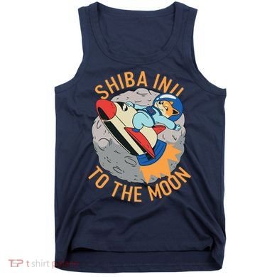 Shiba To The Moon Fox Rocket Ship Tank Top