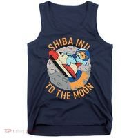 Shiba To The Moon Fox Rocket Ship Tank Top thumb 0