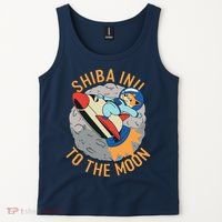 Shiba To The Moon Fox Rocket Ship Tank Top thumb 2