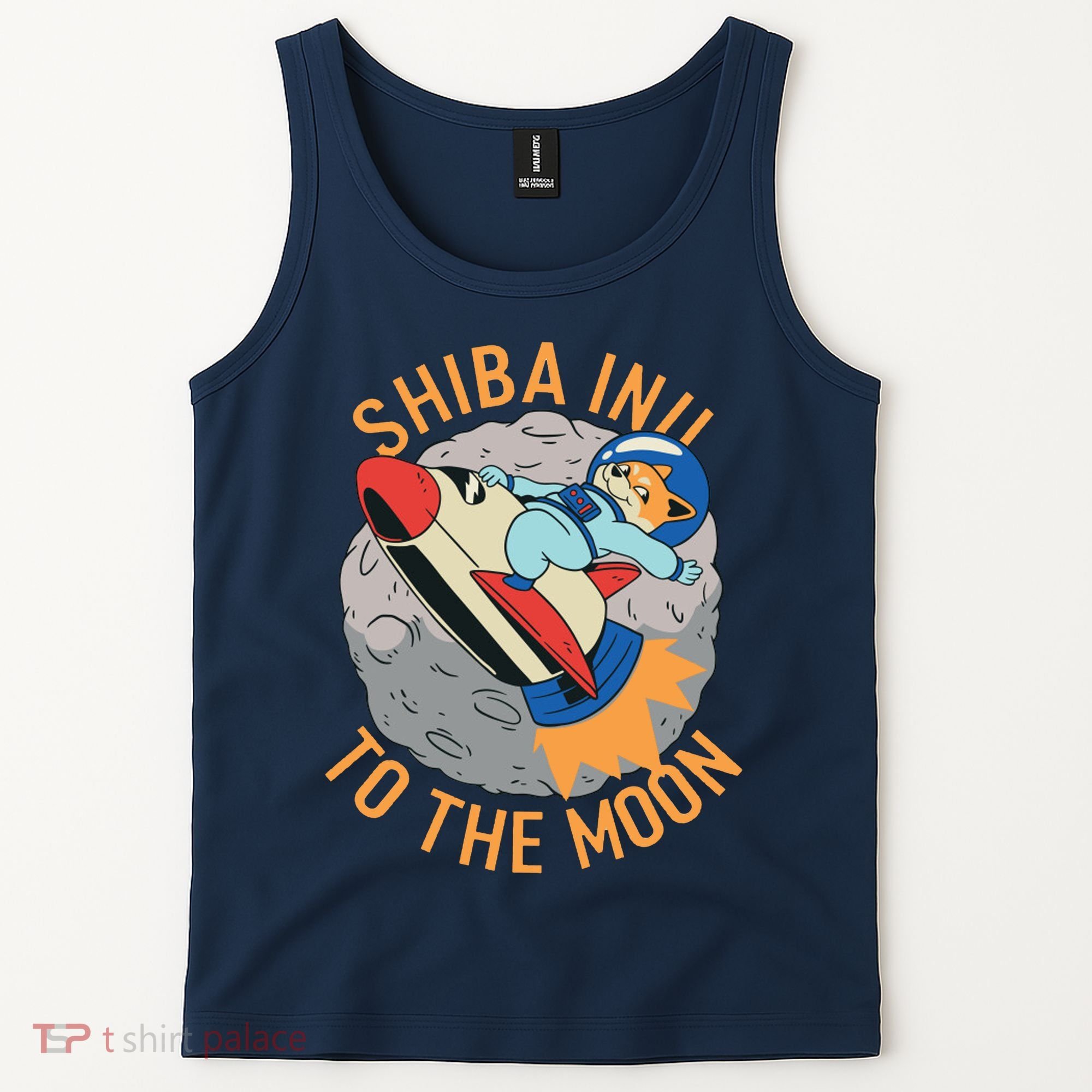 Shiba To The Moon Fox Rocket Ship Tank Top