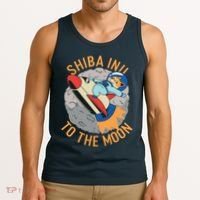 Shiba To The Moon Fox Rocket Ship Tank Top thumb 3