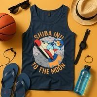 Shiba To The Moon Fox Rocket Ship Tank Top thumb 4