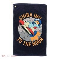 Shiba To The Moon Fox Rocket Ship Golf Towel thumb 0