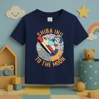 Shiba To The Moon Fox Rocket Ship Toddler T-Shirt thumb 3