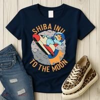 Shiba To The Moon Fox Rocket Ship Women's T-Shirt thumb 3