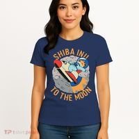 Shiba To The Moon Fox Rocket Ship Women's T-Shirt thumb 4