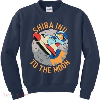 Shiba To The Moon Fox Rocket Ship Kids Sweatshirt