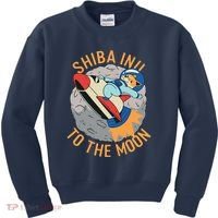 Shiba To The Moon Fox Rocket Ship Kids Sweatshirt thumb 0