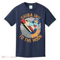 Shiba To The Moon Fox Rocket Ship Kids T-Shirt thumb 0