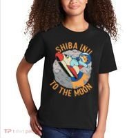Shiba To The Moon Fox Rocket Ship Kids T-Shirt thumb 2