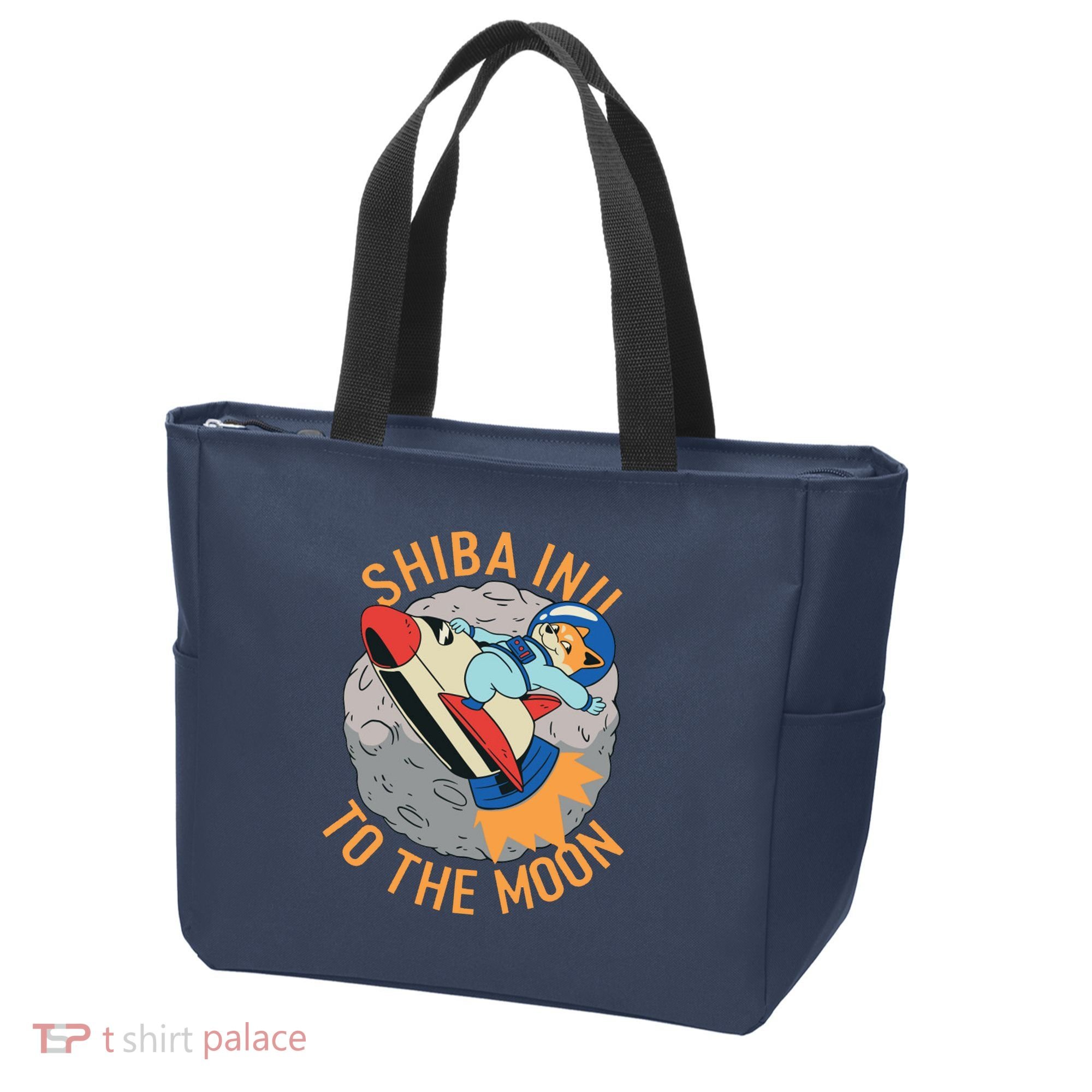 Shiba To The Moon Fox Rocket Ship Tote Bag
