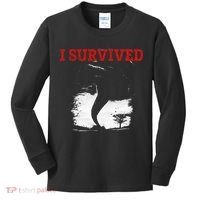 Storm Tornado Twister And Hurricane Weather I Survived Kids Long Sleeve Shirt thumb 0
