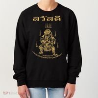 Sawadee Thai Traditional Sak Yant Thai Twin Tigers Muay Thai Women's Sweatshirt thumb 0