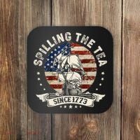 Spilling The Tea Since 1773 Patriotic 4th Of July Coaster thumb 0