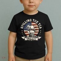Spilling The Tea Since 1773 Patriotic 4th Of July Toddler T-Shirt thumb 2
