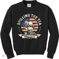 Spilling The Tea Since 1773 Patriotic 4th Of July Kids Sweatshirt thumb 0