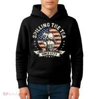 Spilling The Tea Since 1773 Patriotic 4th Of July Kids Hoodie thumb 4