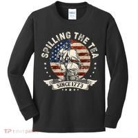 Spilling The Tea Since 1773 Patriotic 4th Of July Kids Long Sleeve Shirt thumb 0
