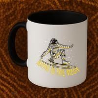 Skating To The Moon Astronaut Coffee Mug thumb 2