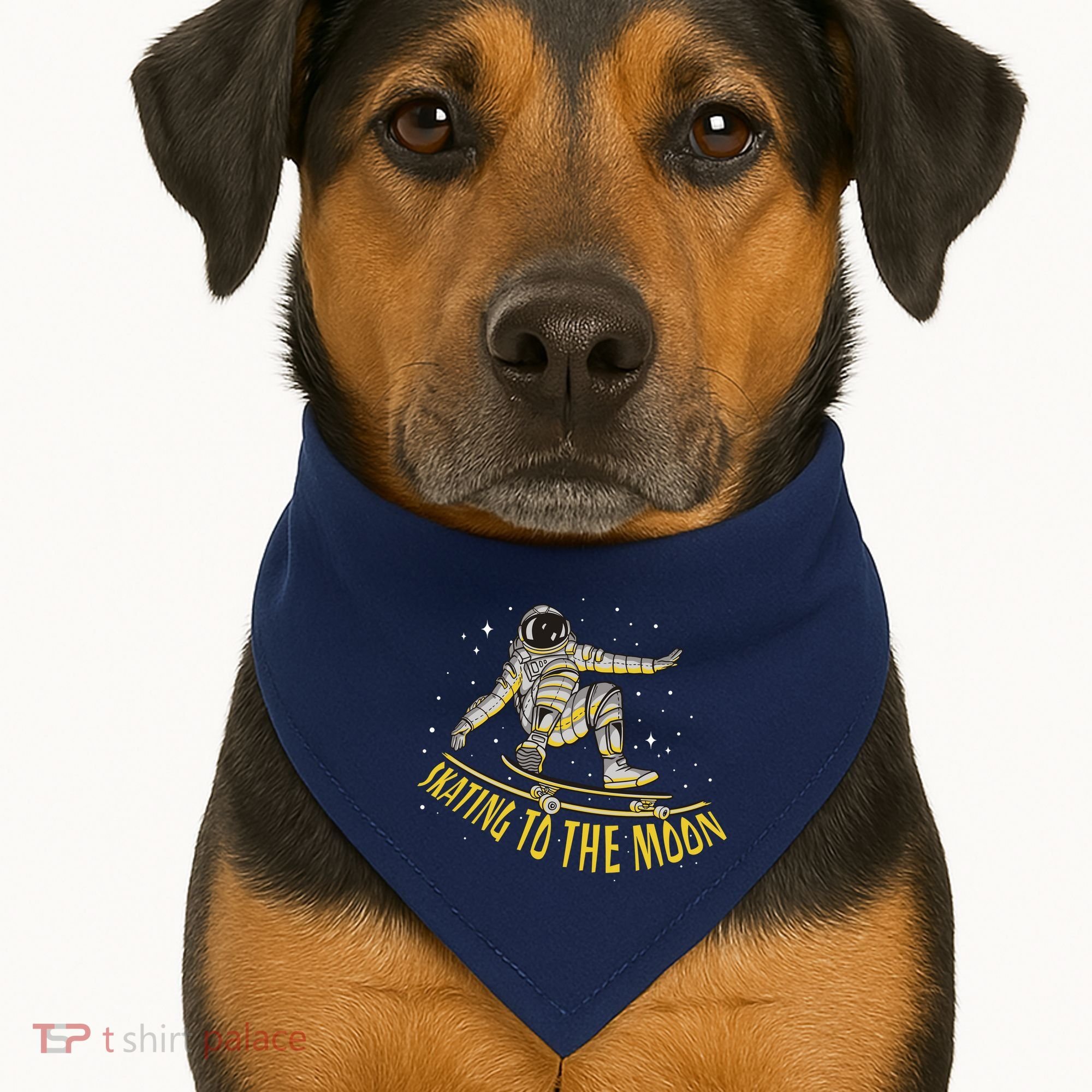 Skating To The Moon Astronaut USA-Made Doggie Bandana