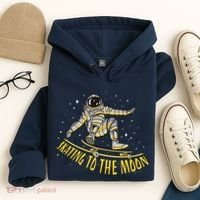 Skating To The Moon Astronaut Hoodie thumb 4