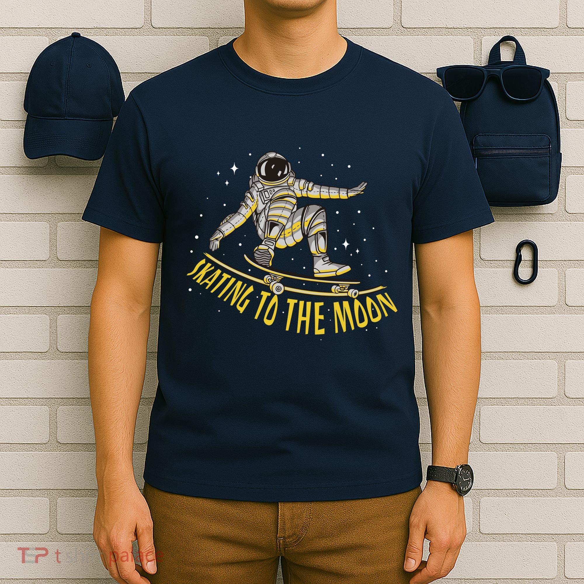 Skating To The Moon Astronaut T-Shirt