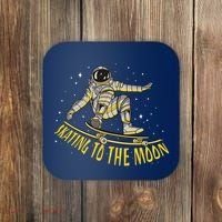 Skating To The Moon Astronaut Coaster thumb 0
