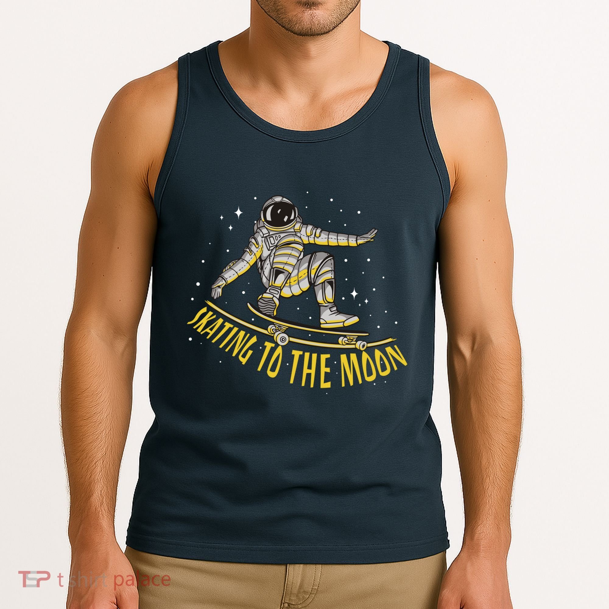 Skating To The Moon Astronaut Tank Top