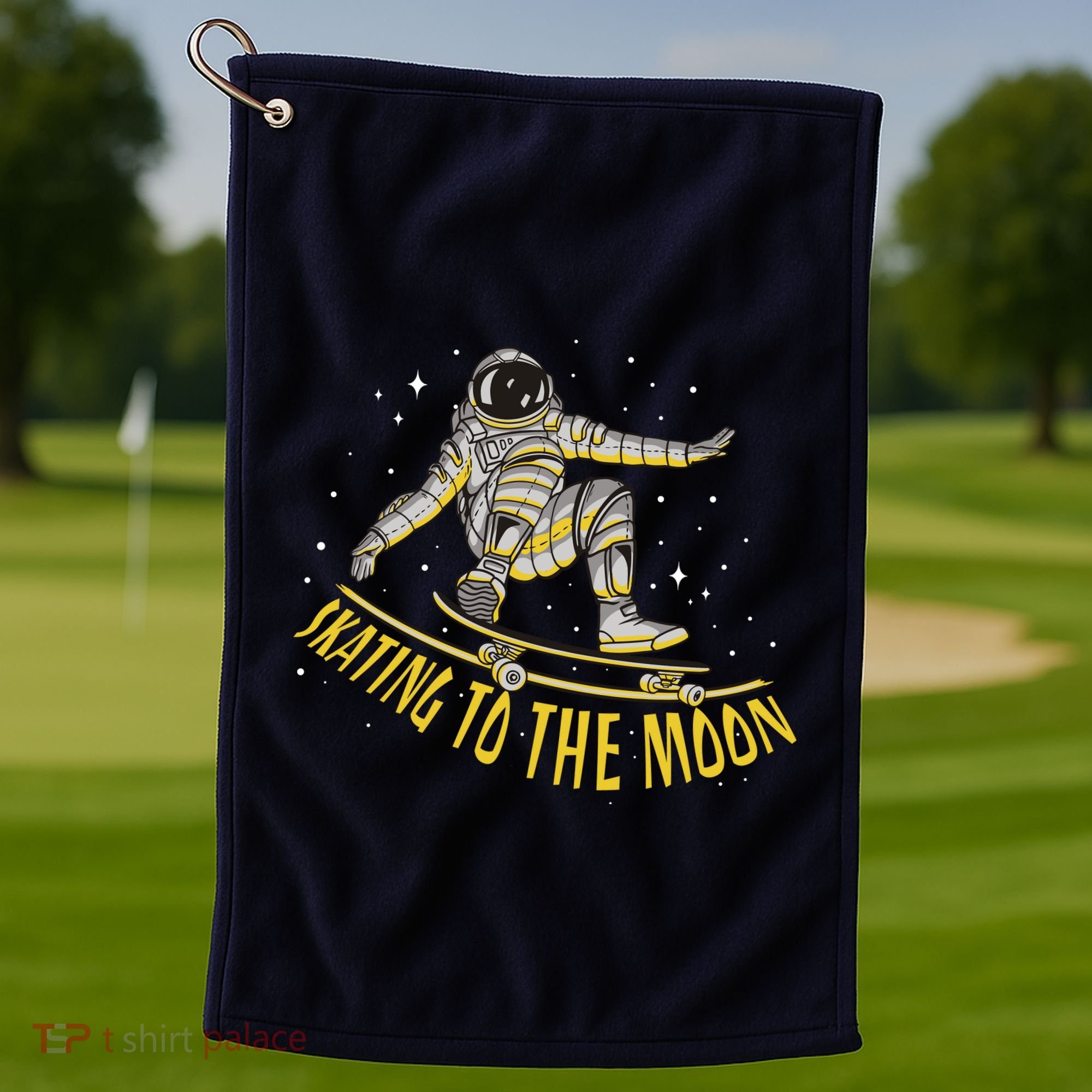Skating To The Moon Astronaut Golf Towel