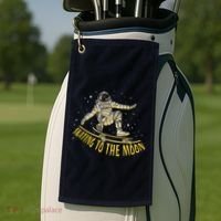 Skating To The Moon Astronaut Golf Towel thumb 2