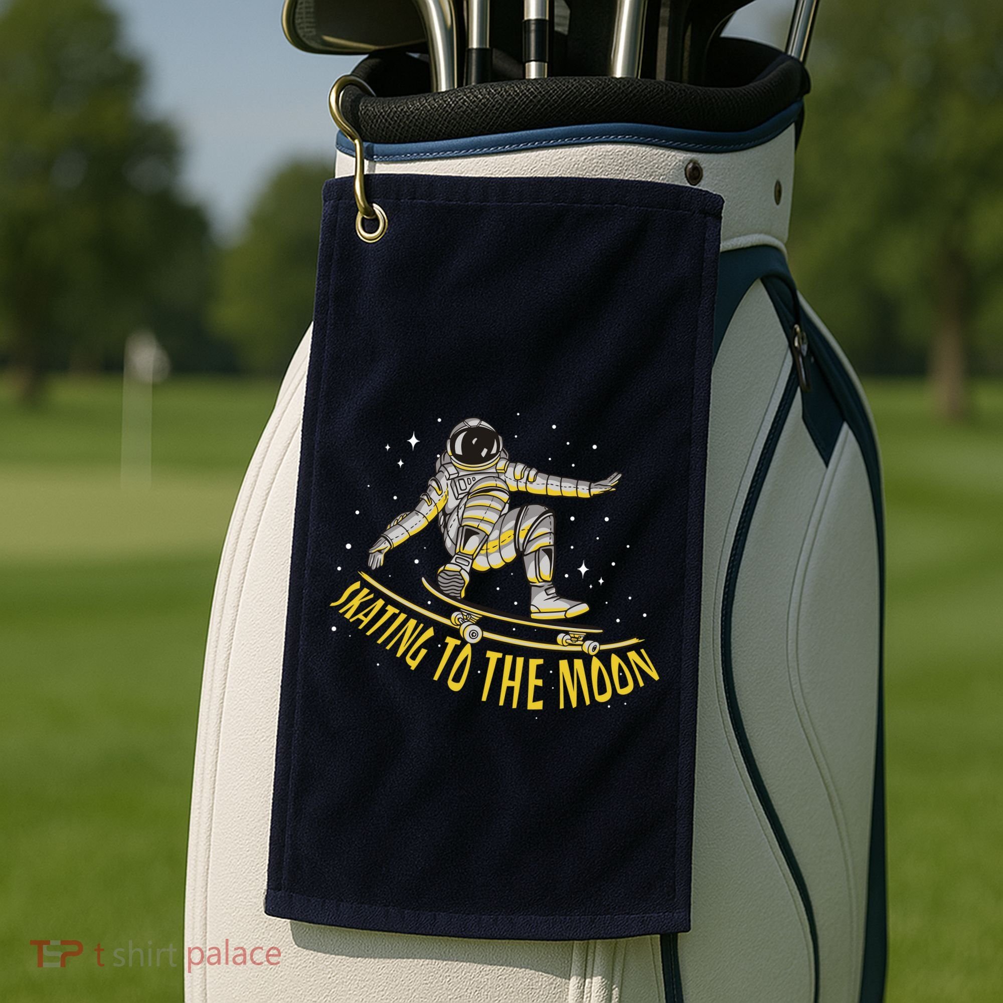 Skating To The Moon Astronaut Golf Towel
