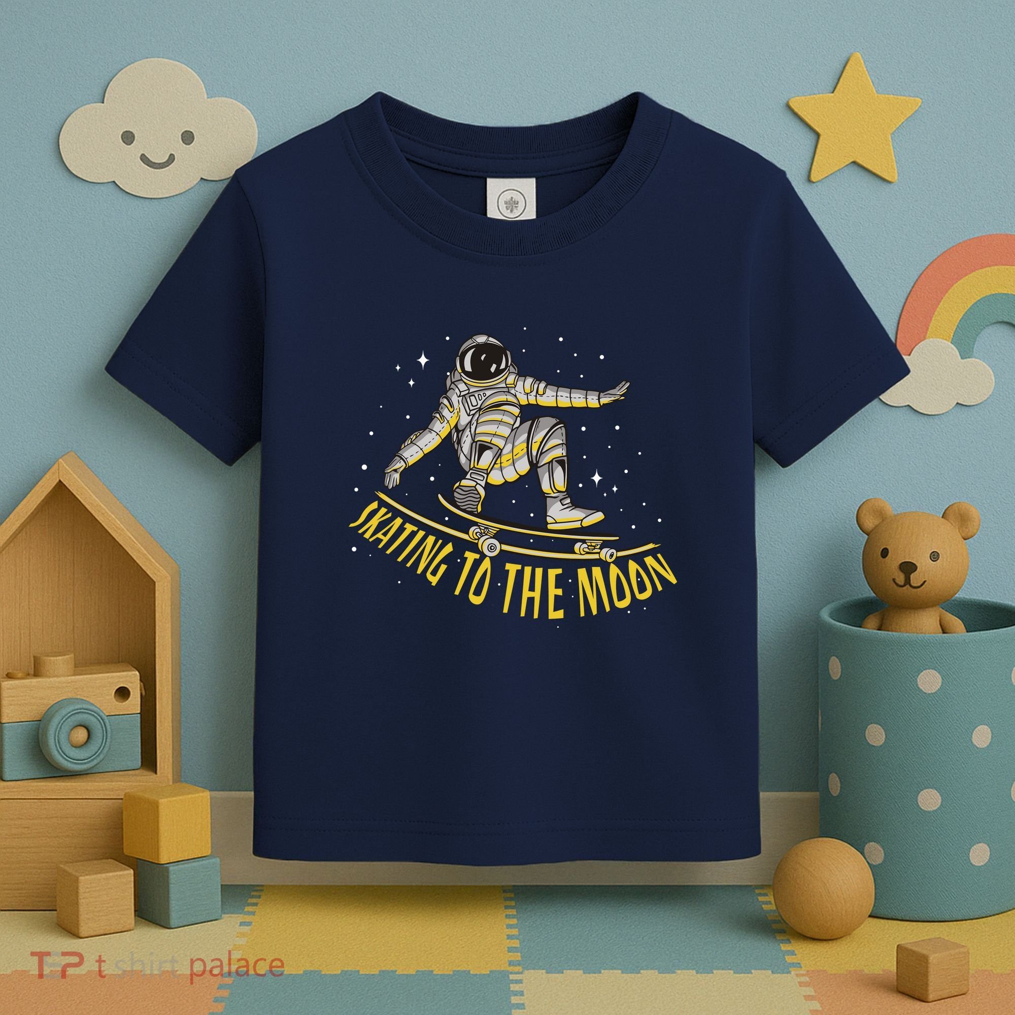 Skating To The Moon Astronaut Toddler T-Shirt