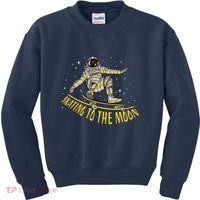 Skating To The Moon Astronaut Kids Sweatshirt thumb 0