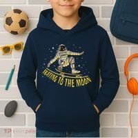 Skating To The Moon Astronaut Kids Hoodie thumb 2