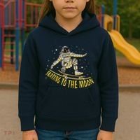 Skating To The Moon Astronaut Kids Hoodie thumb 3