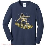 Skating To The Moon Astronaut Kids Long Sleeve Shirt thumb 0