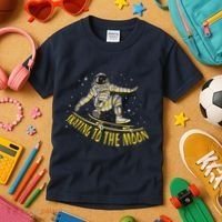 Skating To The Moon Astronaut Kids T-Shirt thumb 3