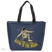 Skating To The Moon Astronaut Tote Bag thumb 0