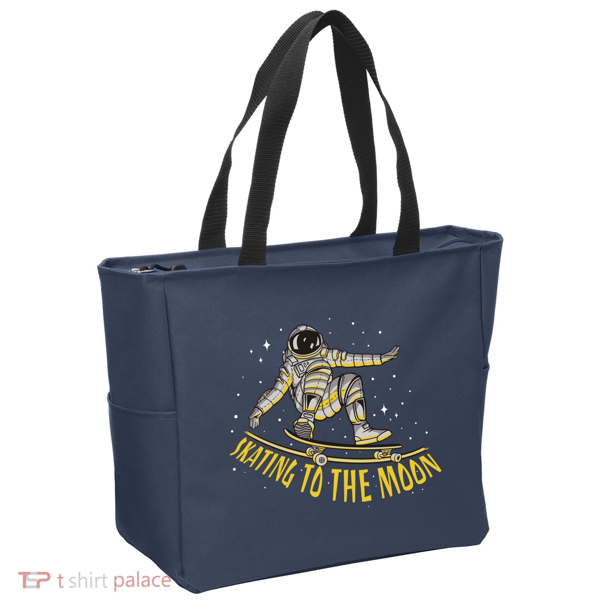 Skating To The Moon Astronaut Tote Bag