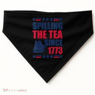 Spilling The Tea Since 1773 History Teacher 4th July USA-Made Doggie Bandana