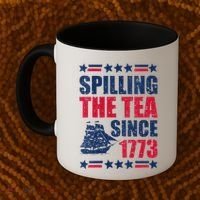 Spilling The Tea Since 1773 History Teacher 4th July Coffee Mug thumb 2