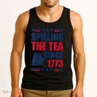 Spilling The Tea Since 1773 History Teacher 4th July Tank Top thumb 3