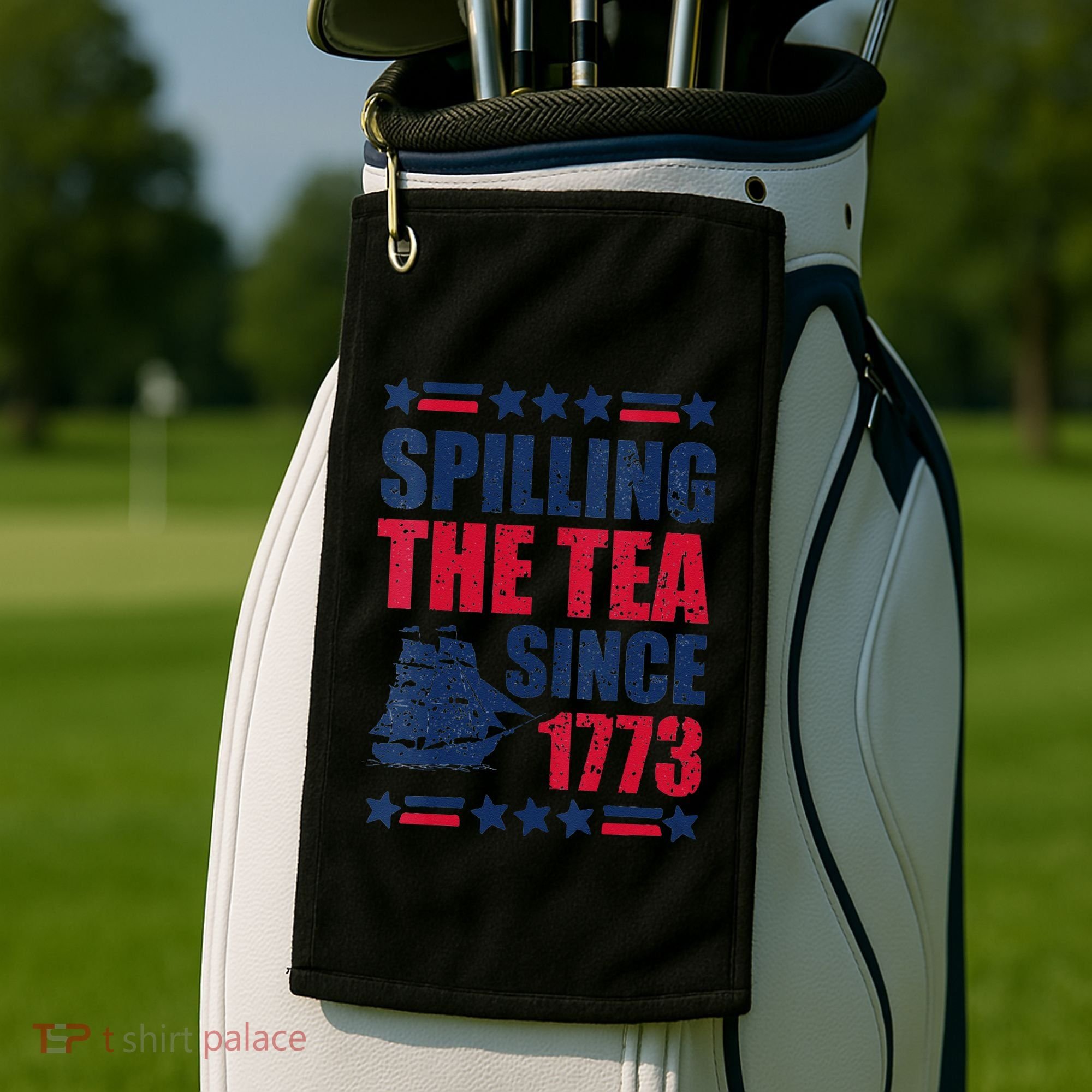 Spilling The Tea Since 1773 History Teacher 4th July Golf Towel